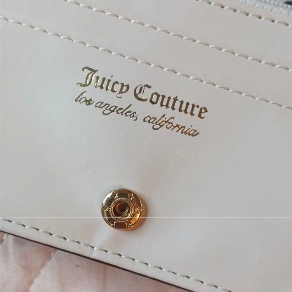 Juicy Couture Structured Bi-Fold Wallet, Black, White, Gold